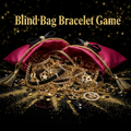 Blind Bag Bracelet Game - hot pink bags with bracelets spilling out, gold and black trim, sparkles and glitter