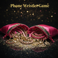 Boujee Blind Phone Wristlet Grab - phone wristlets spilling out of hot pink bags with gold and black trim, sparkles and glitter